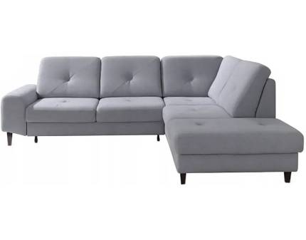 Coltar extensibil PLAY material textil gri, cu lada pentru depozitare 265x225cm