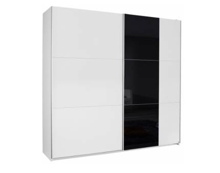 Dulap  alb alpin/sticla neagra 218x210x59cm KRONACH COLOR I