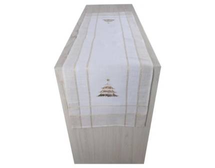 Broderie pentru masa cu brat auriu 40x140cm
