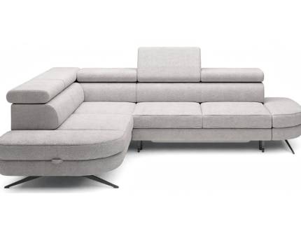 Coltar extensibil OTIS L cu lada pentru depozitare, tetiere reglabile, personalizabil 276x218cm
