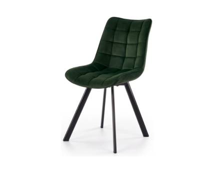 Scaun tapitat K332 catifea green 46x61xH84cm, picioare negre