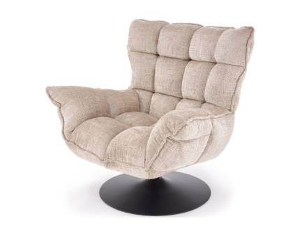 Fotoliu rotativ HAGEN cu functie de balansare, material textil-plusat beige 100x90xH100cm