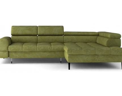 Coltar extensibil VOSS L cu lada pentru depozitare, tetiere reglabile, spatar reglabil, personalizabil 285x218cm