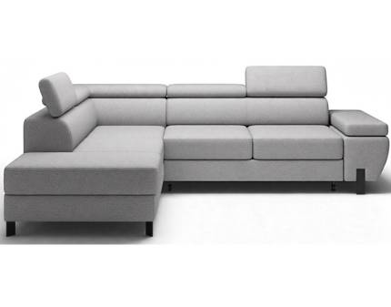 Coltar extensibil MOLINA L cu lada pentru depozitare, tetiere reglabile, personalizabil 263x210cm
