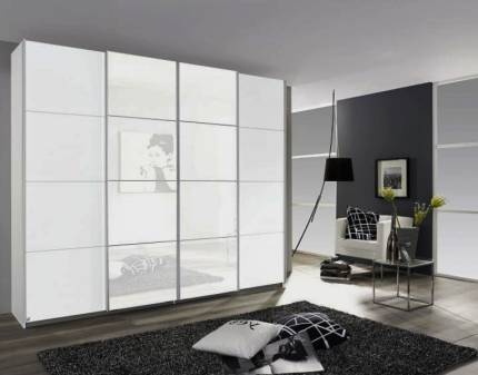 Dulap alb alpin/sticla alba 271x211x62cm SYNCRONO
