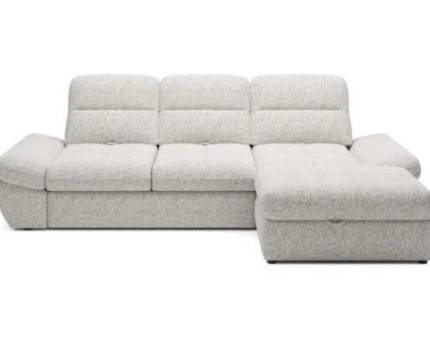 Coltar extensibil GALLIANO S cu lada pentru depozitare, spatar ajustabil, personalizabil 280x173cm