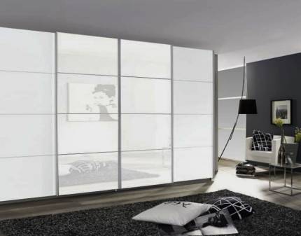 Dulap alb alpin sticla alba 361x230x62cm SYNCRONO