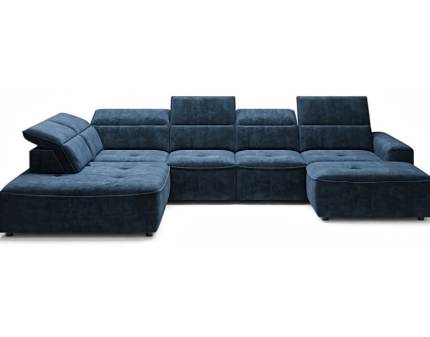 Coltar cu reglaj electric COLOMBO XL cu lada pentru depozitare, tetiere reglabile, personalizabil 376x227x182cm