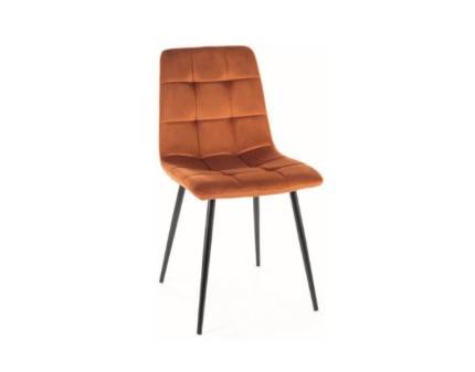 Scaun tapitat MILA VELVET catifea cinnamon 45x53xH86cm, picioare negre