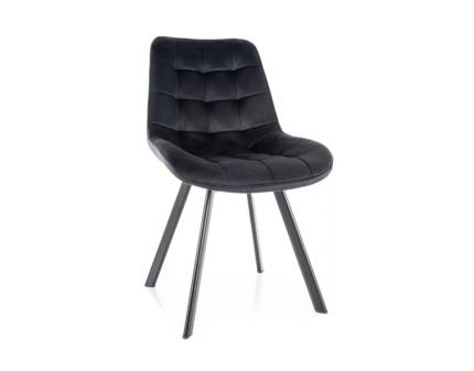 Scaun tapitat MONTI VELVET rotativ, catifea black 51x60xH88cm, picioare negre