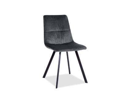 Set 4 scaune tapitate TOLEDO VELVET catifea grey 45x51xH88cm, picioare negre