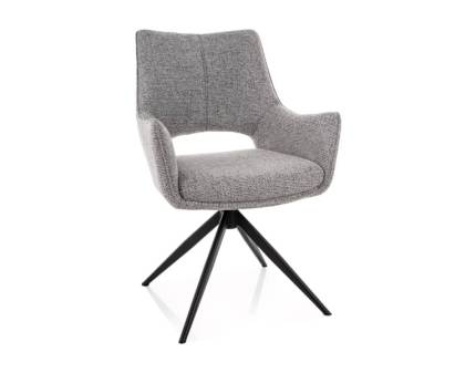 Scaun tapitat FINO II rotativ, functie de inclinare a spatarului, material textil grey 56x60xH87cm, picioare negre 