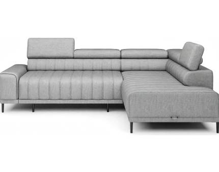 Coltar extensibil CALDO L cu lada pentru depozitare, tetiere reglabile, personalizabil 268x200cm