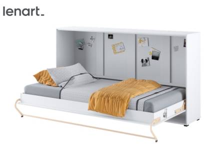 LENART PRO CONCEPT CP-06 pat (90x200cm) rabatabil pe perete orizontal 215x46-81x109cm alb alpin/ alb lucios