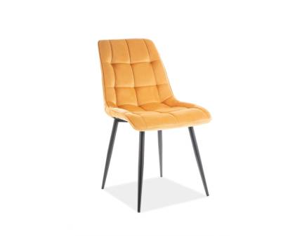 Scaun tapitat CHIC VELVET catifea curry 50x58xH88cm, picioare negre