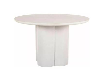 Masa ROSALIA ECRU din MDF si microciment ecru 120xH74cm