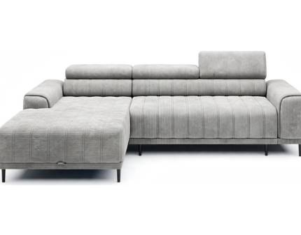 Coltar extensibil CALDO S cu lada pentru depozitare, tetiere reglabile, personalizabil 272x178cm