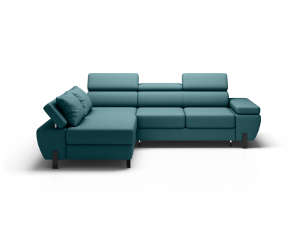 Coltar extensibil cu lada MOLINA MINI cu lada pentru depozitare, tetiere reglabile, cotiera reglabila, personalizabil 277x189cm