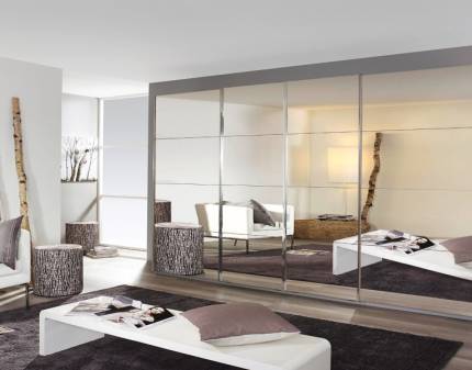 Dulap alb alpin/4 usi oglinda 316x230x62cm SYNCRONO