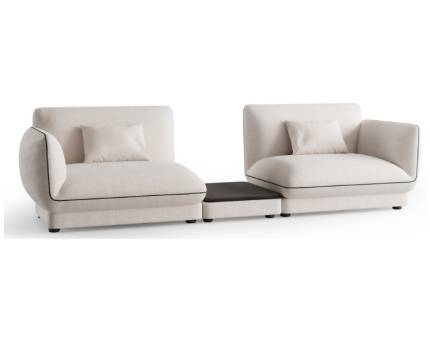 Canapea 2 locuri cu masuta in mijloc LORETTA 312x98cm personalizabil