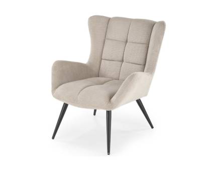 Fotoliu BYRON material textil cream, picioare negre 72x85xH92cm