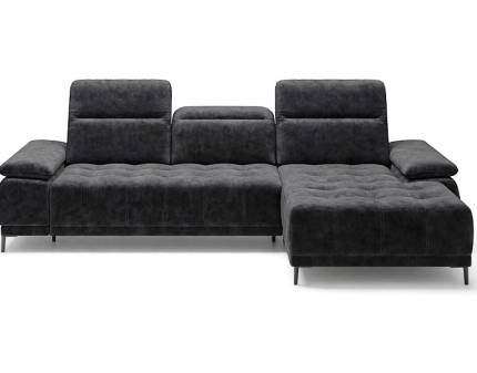 Coltar cu reglaj electric FOCUS S cu tetiere reglabile, personalizabil 277x177cm 