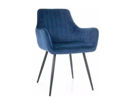  Scaun tapitat APPLE VELVET catifea blue 57x59xH85cm, picioare negre