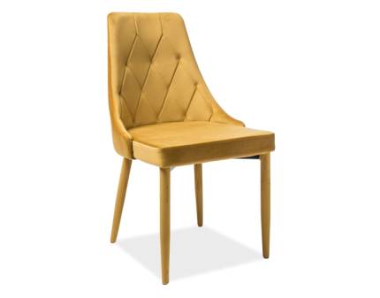 Scaun tapitat TRIX VELVET catifea curry 49x59xH89cm, picioare tapitate