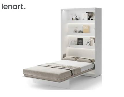LENART BED CONCEPT BC-02 pat (120x200cm) rabatabil pe perete 131x46-228x218cm alb