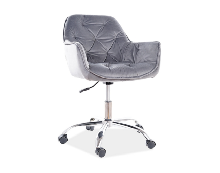 Scaun de birou reglabil pe inaltime, rotativ Q-190 VELVET grey