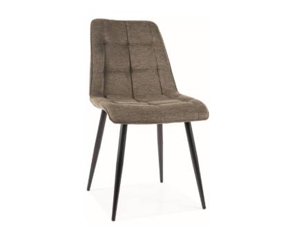 Scaun tapitat CHIC BREGO material textil olive 50x58xH88cm, picioare negre