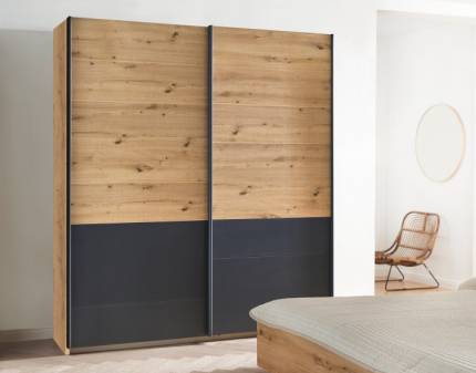 Dulap stejar artisan+gri metalic 181x210x62cm BILBAO