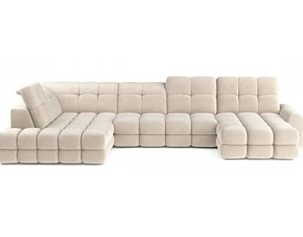 Coltar cu reglaj electric TOLLO XL cu lada pentru depozitare, tetiere reglabile, personalizabil 400x217x171cm