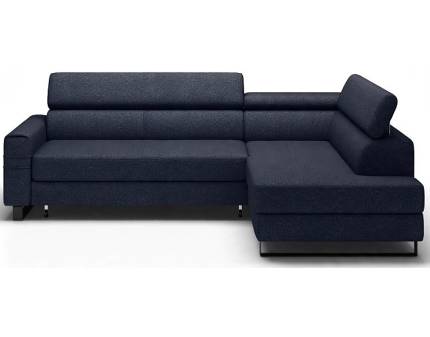 Coltar extensibil LIVIO W cu lada pentru depozitare, tetiere reglabile, personalizabil 249x184cm