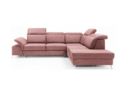 Coltar extensibil CALVARO X cu lada pentru depozitare, tetiere reglabile, personalizabil 296x234cm