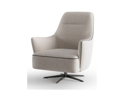 Fotoliu LORETTA rotativ, cu sezut lat, premium, personalizabil 90x90xH105cm