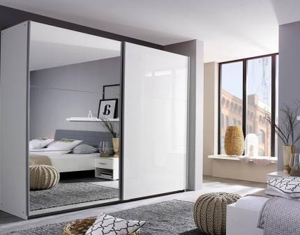 Dulap alb alpin/alb lucios 218x210x59cm HALLE