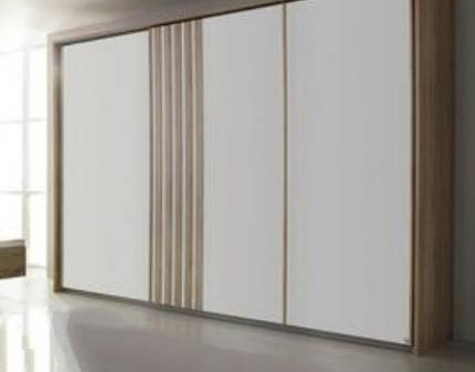 Dulap stejar sanremo/sticla alba 271x210x62cm MOSBACH