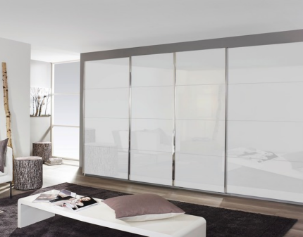 Dulap front sticla alba 361x230x62cm SYNCRONO