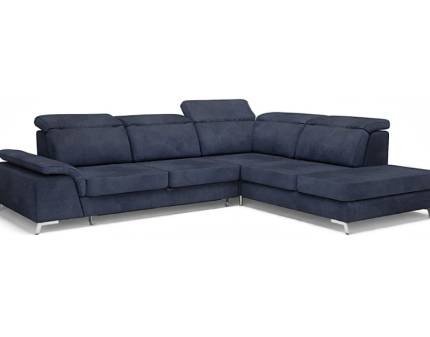 Coltar extensibil CALVARO X cu lada pentru depozitare, tetiere reglabile, personalizabil 296x234cm
