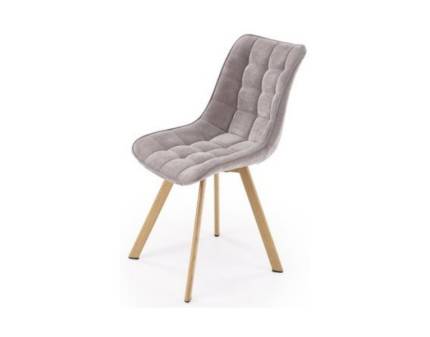 Scaun tapitat K332 material textil grey 46x61xH84cm, picioare nuanta lemnului