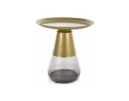 Masuta TIFFANY A GOLD din metal auriu mat, sticla 50xH52cm