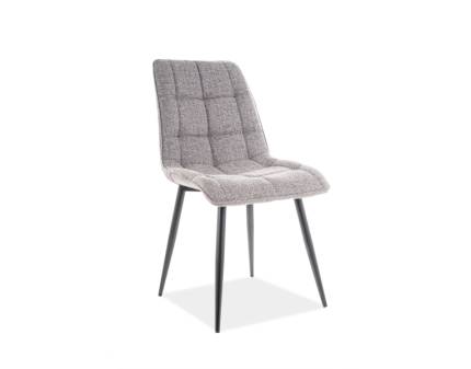 Scaun tapitat CHIC material textil grey 50x58xH88cm, picioare negre
