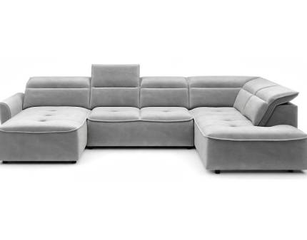Coltar cu reglaj electric MURILLO XL cu lada pentru depozitare, tetiere reglabile, personalizabil 350x218x175cm