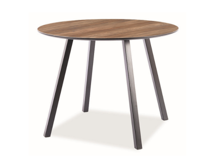 Masa OAKLAND din MDF si furnir nuc, metal negru 100xH75cm