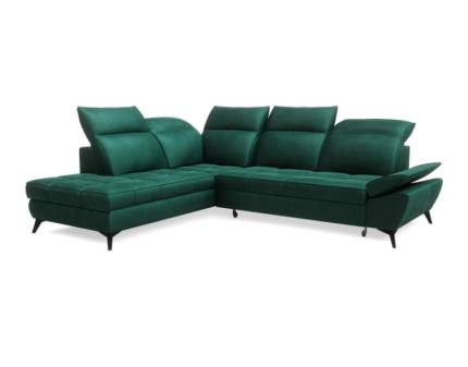 Coltar extensibil SIERRA cu lada pentru depozitare, tetiere reglabile 297x252-267cm