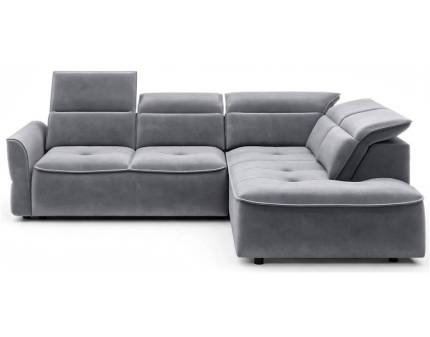 Coltar cu reglaj electric MURILLO L cu lada pentru depozitare, tetiere reglabile, personalizabil 261x218cm