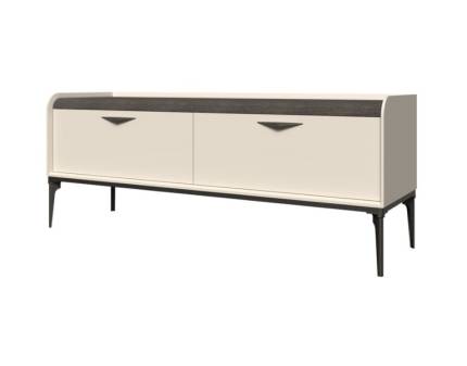 Comoda TV cu sertare SOFFY 167x66x50cm Pepper White/ Stejar Melinga 