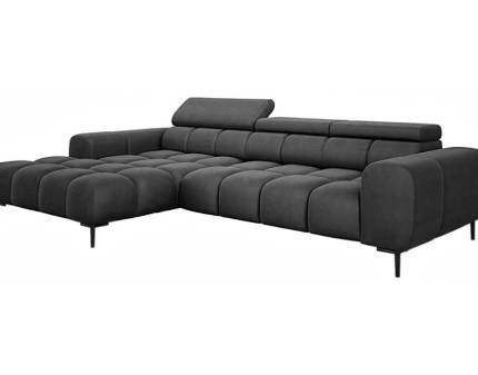 Coltar cu reglaj electric PLAZA S cu tetiere reglabile, personalizabil 270x177cm
